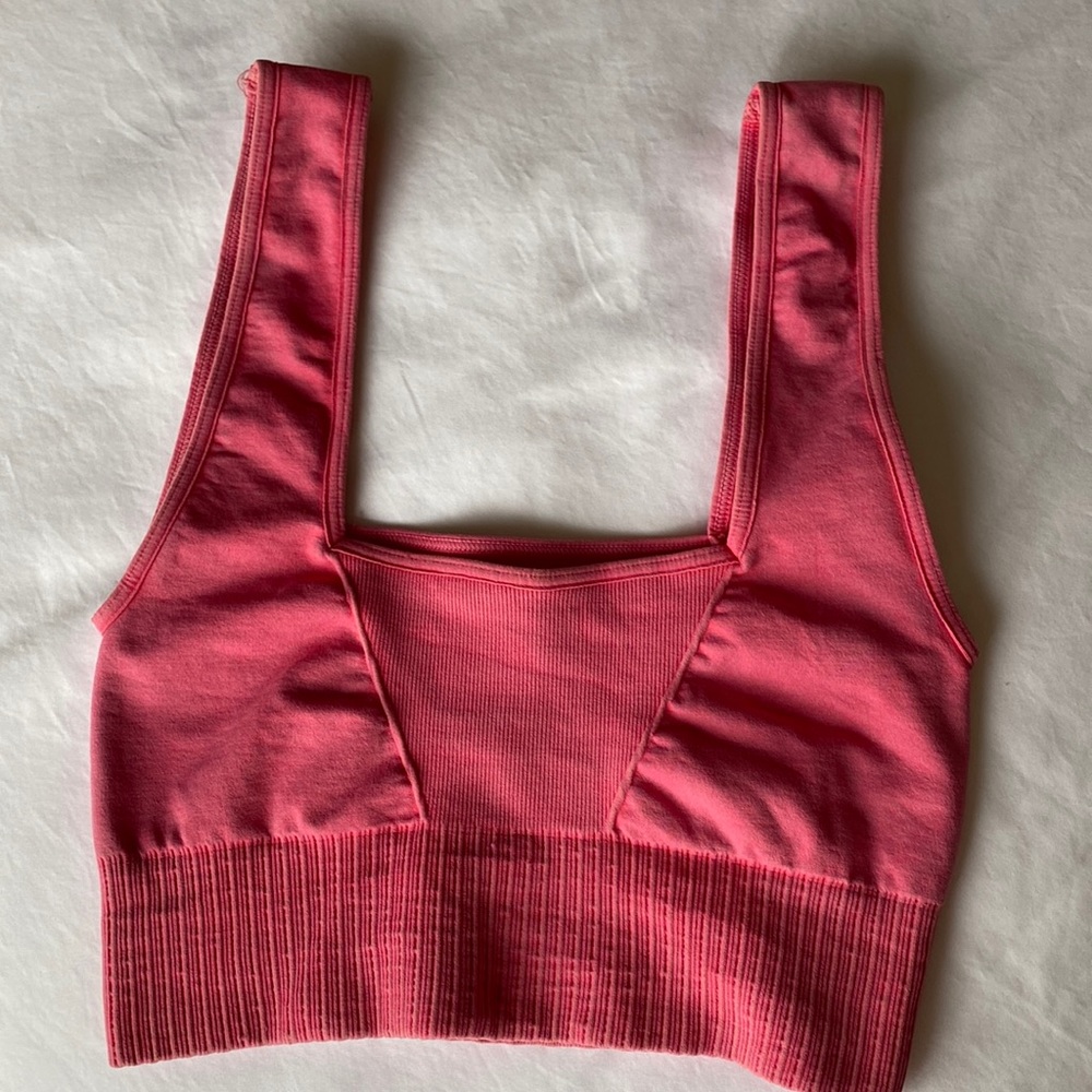 Free People Movement Square neck hood karma Happiness Runs bra NWOT xs/s